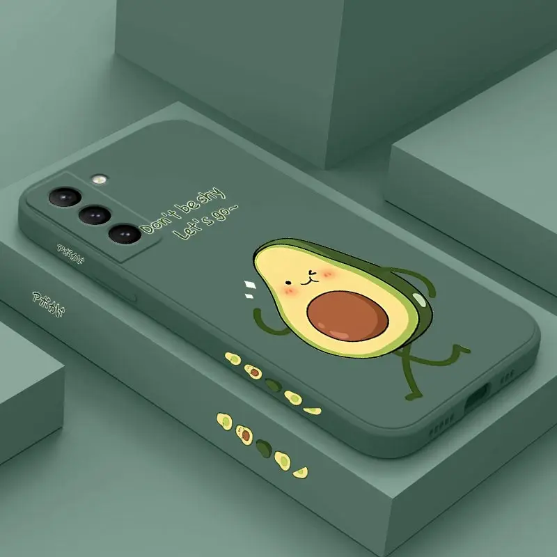 Custodia Per Telefono In Silicone Avocado Family Per Samsung Galaxy S21 S21 Ultra S21 Fe S21 Plus S22 S22 Plus S23Fe S23 S23Plus S20Plus Cover