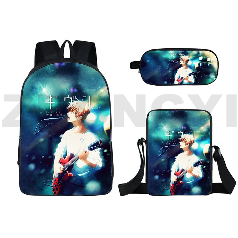 

Given 3D Print Backpack Men Work Business Backpacks 3 Pcs/Set New Design Student Given Yaoi Japanese Manga Bookbag Japanese Bag