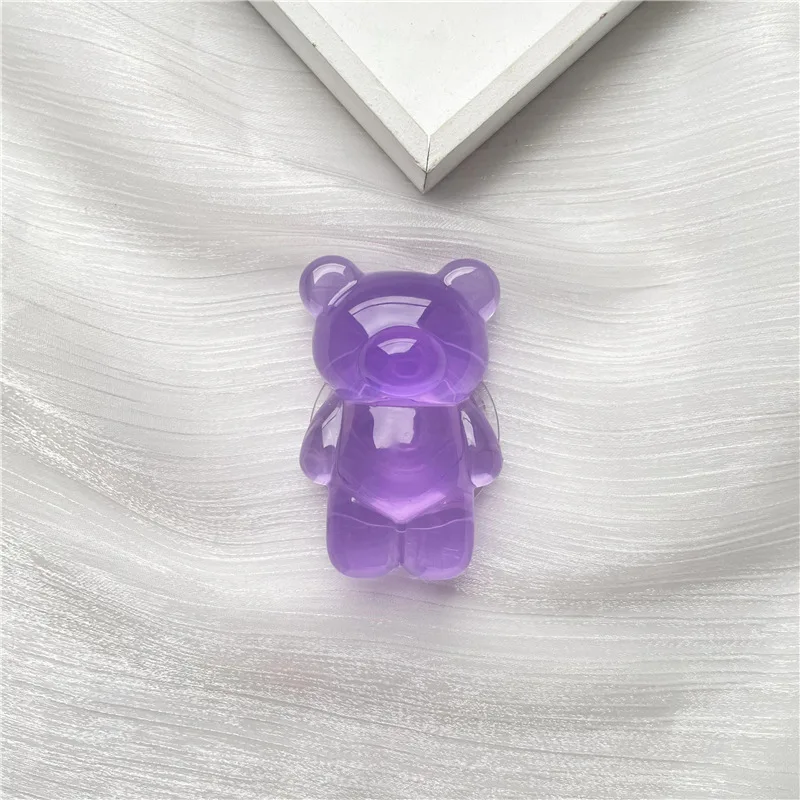 Bear Phone Grip Holder Foldable Finger Rring Buckle Grip Bracket Solid Color Air Sac Creative Desktop Grip Holder Korea Net Red car cup phone holder Holders & Stands