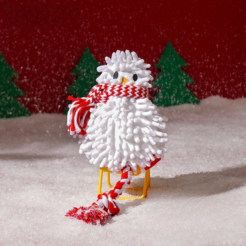 

Christmas Snowman Knot Toy Dog Teeth Grinding Toy Cat Plush Toys Pet Puzzle Toy Bite Resistant and Wear-resistant Pet Supplies