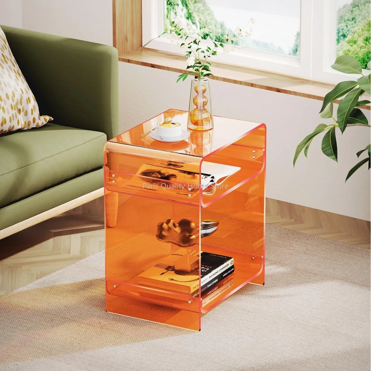 Acrylic Creative Sofa Side Living Room Floor Corner Side Cabinet Small Coffee Table Decoration 4