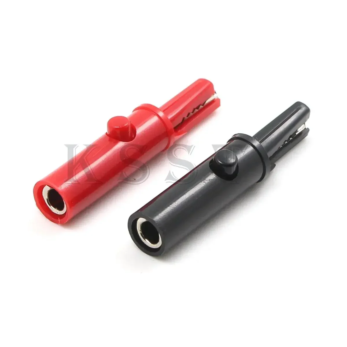 10pcs Insulated Alligator Clip 4mm Socket Connection Electrical Push Button Crocodile Clip CL4210