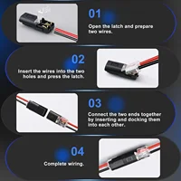 50/1pcs Double-Wire Plug-in Connector with Locking Buckle Pluggable LED Wire Connector 2 Pin 2 Way Universal Compact Wire - Image 2