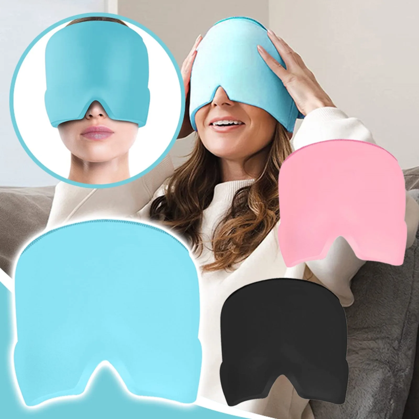 Form Fitting Gel Ice Headache Migraine Relief Hat Cold Migraine Relief Cap Comfortable Stretchable Sports Eyewear Ki