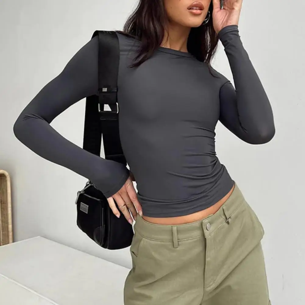 

Lightweight Women Top Stylish Women's Slim Fit Pullover Soft Breathable Long Sleeve T-shirt for Daily Wear Fall/spring Fashion