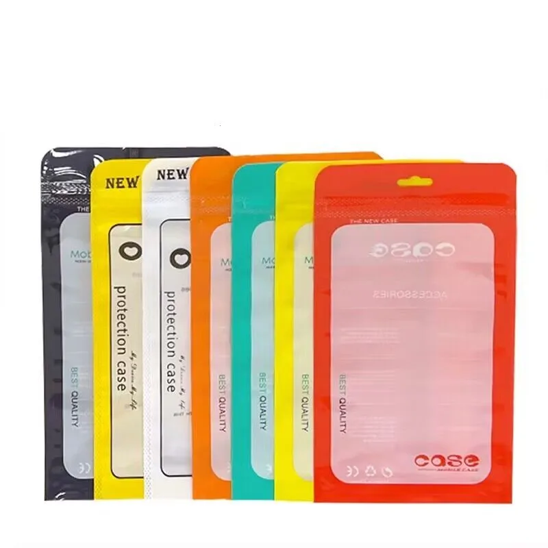 

200Pcs/Lot Plastic Ziplock Bag For IPhone 13s 14 Plus Samsung Galaxy Note 5 7Mobile Phone Case Packaging Zip Lock Poly Bag