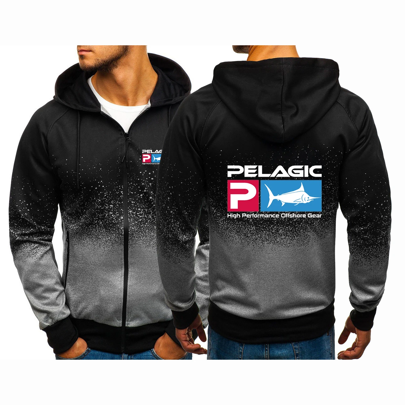 Pelagic 낚시 수중 남성 후드 지퍼 맨투맨 재킷, 패션 디자인, 용수철 가을..