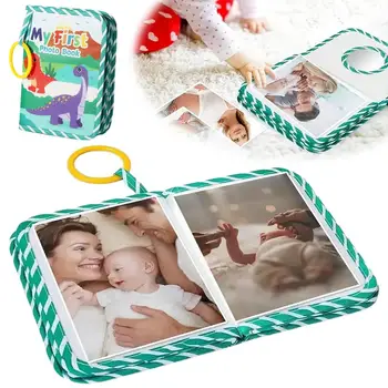 Album fotografico per bambini Libro morbido per bambini Libro fotografico per bambini di primo anno Specchio sicuro Libro di memoria per la famiglia per neonati Regalo per il primo compleanno del bambino