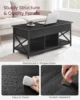 Lift Top Coffee Table, Lift Coffee Table with Storage Shelf for Living Room, OfficeBlack with Wood Grain 5