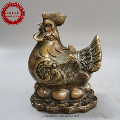 

Exquisite antique pure copper chicken ornament