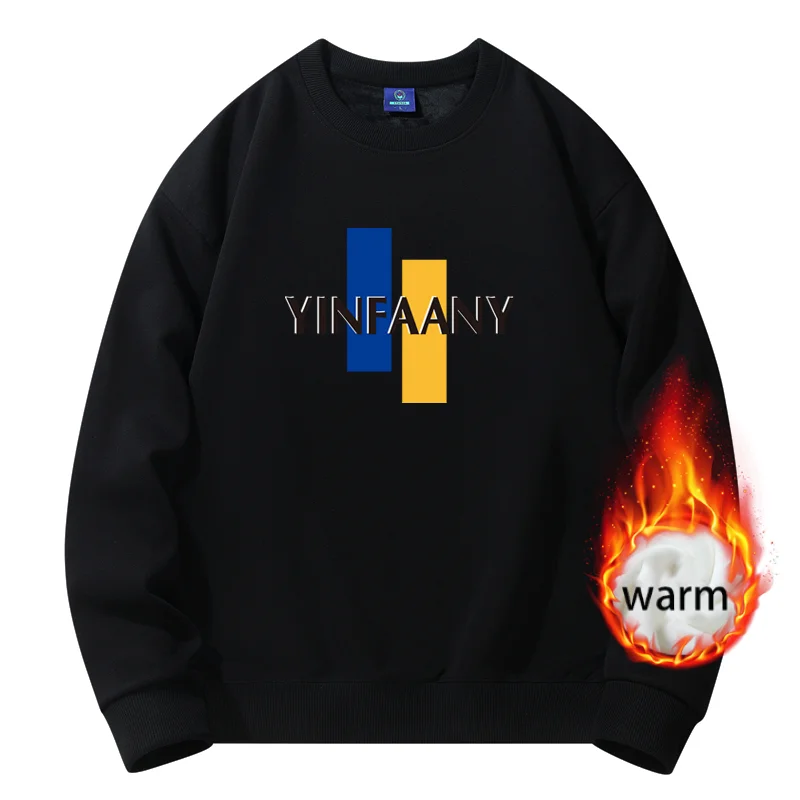 

Winter Clothes for Men Round Neck Sweater Harajuku Top New 2023 Graphic Sweatshirts Cotton Loose Plush Designer Clothes Men