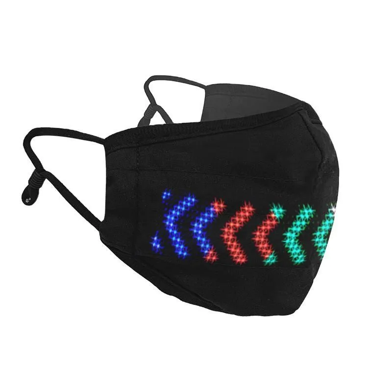 LED 발광 디스플레이 마스크 블루투스 앱으로 LED 디스플레이 스크롤 텍스트 전송 면 소재 풀 컬러 파티 장식 발광