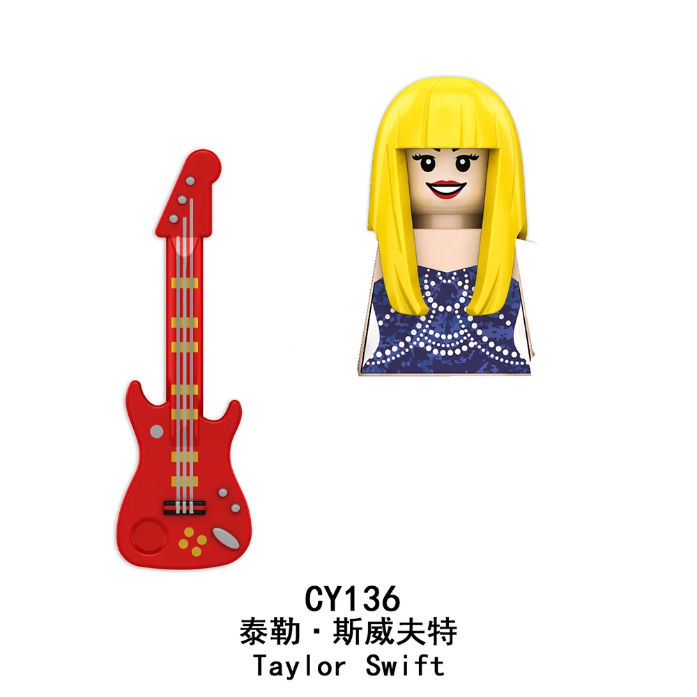 America Singer Mini Action Figure Various Concert Styles Collect Doll Ornaments Puzzle Assembling Building Block Doll Fan Gift