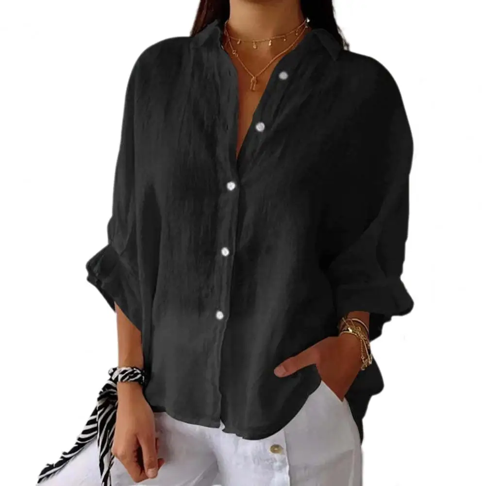 

Women Shirt Elegant Lapel Shirt with Bow Tie Detail Stylish Single Breasted Blouse for Women Chic Solid Color Streetwear Top