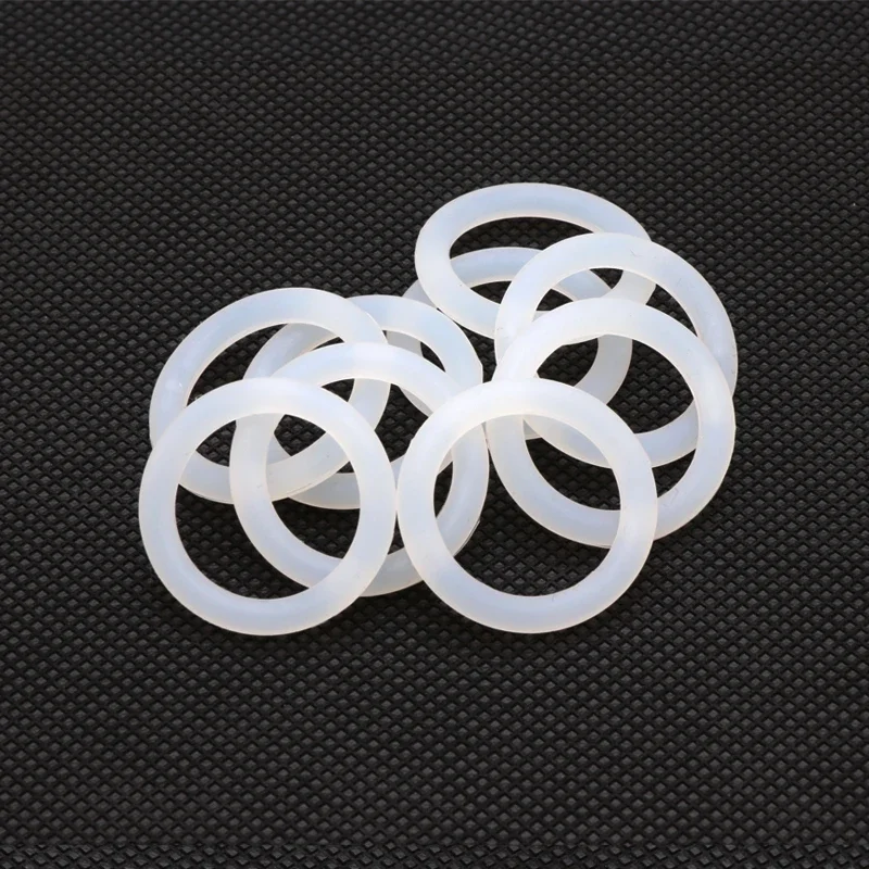 10Pcs White Food Grade Silicone O Ring Gasket CS 5mm OD 15-155mm Waterproof Washer Round O Shape VMQ Rings Silicone Ring