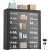9-Tier Large Tall Shoe Rack with Covers 40-46 Pairs, Sneaker Rack Organizer Shoes Cabinet Closed Shelves Shoe Stand Holder 1