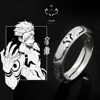 Anime Ryomen Sukuna Rings Silver Color Adjustable Unisex Ring Cosplay Props Jewelry For Men Women Christmas Gift 1