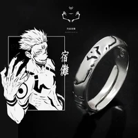 Anime Ryomen Sukuna Rings Silver Color Adjustable Unisex Ring Cosplay Props Jewelry For Men Women Christmas Gift 1
