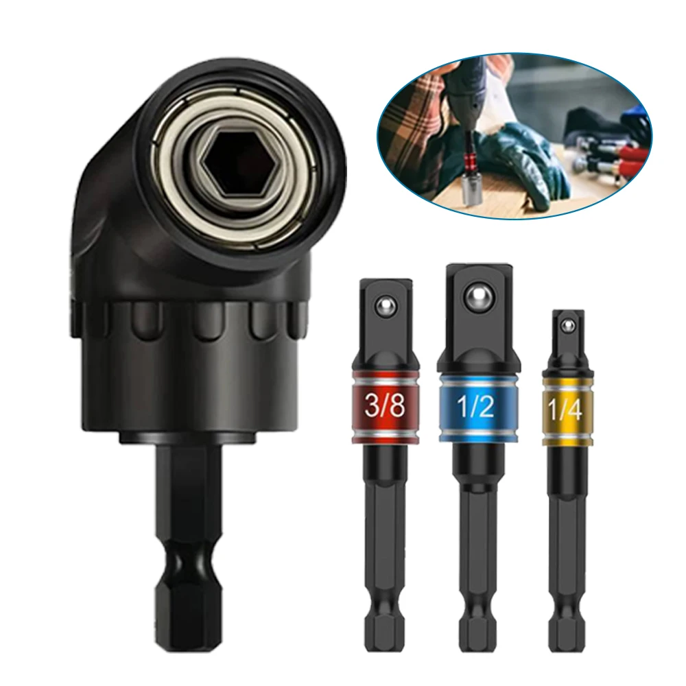 105 &deg; Turning Screwdriver Joint Electric Drill Corner Socket Screwdriver Head 3PC Hexagonal Conversion Extension Tool Set screwdriver bit set