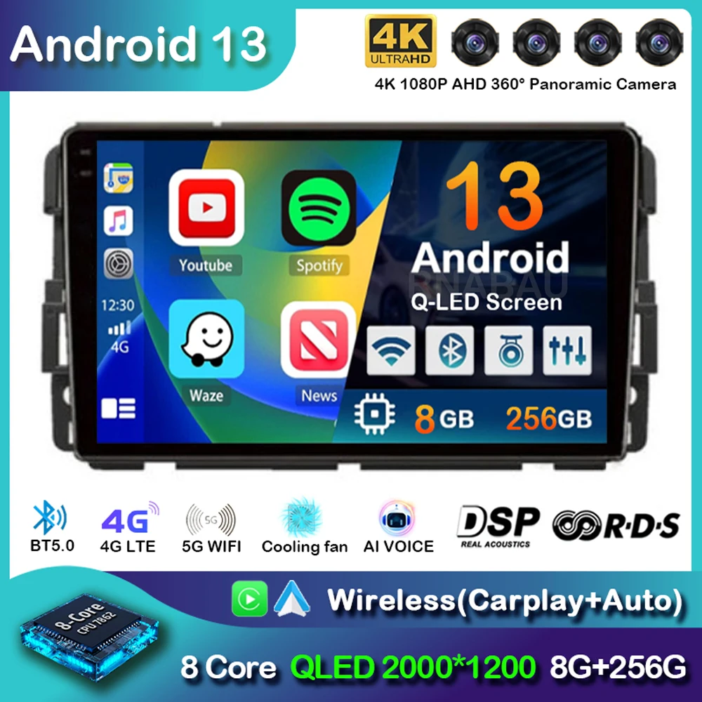

Android 13 Car Radio For Chevrolet Silverado Impala GMC Yukon Acadia Sierra Navigation GPS Multimedia Video Player DSP Stereo BT