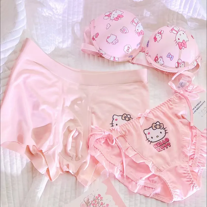 Sanrio Anime Hello Kitty Roupa interior, Kawaii Desenhos Animados, Sem  Alças, Antiderrapante, Microtórax, Push-up, Linda, Sutiã Doce, Lingerie  Sexy, Terno