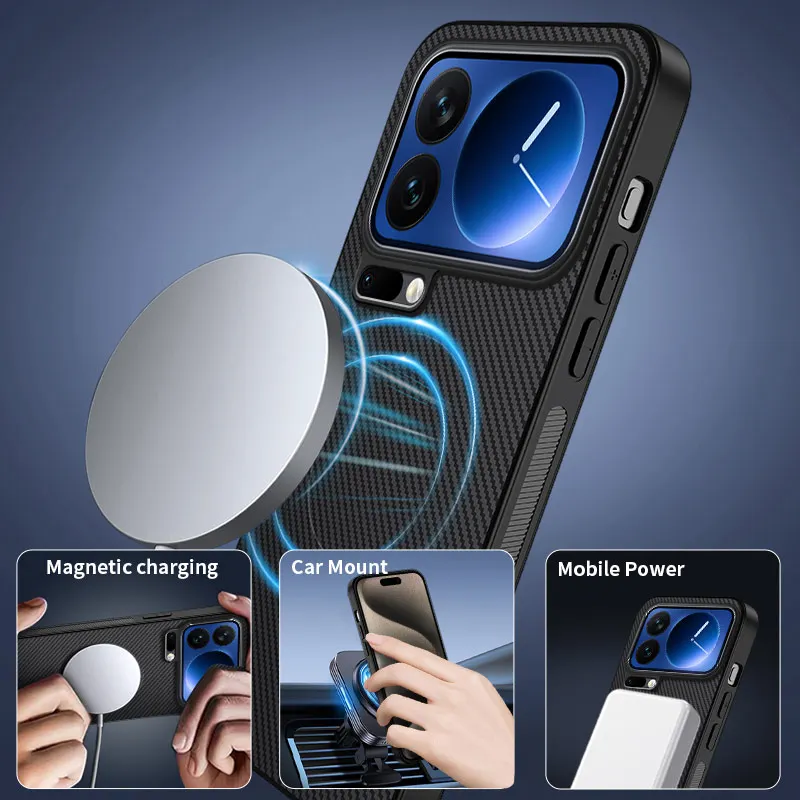 Xiaomi Mi Soft Silicone Carbon Fiber Magnetic Protective Back Cover Case
