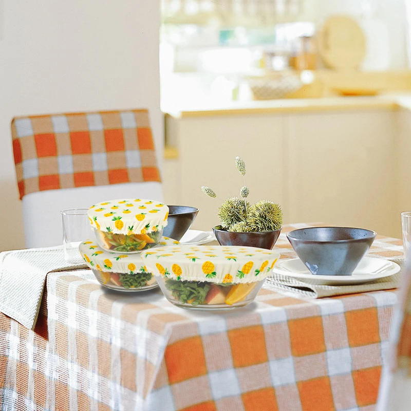 Cotton Bowl Cover Stretchable Lid For Bowls Reusable Space-saving Ecofriendly Breathable Dust Cover 1/3SETS