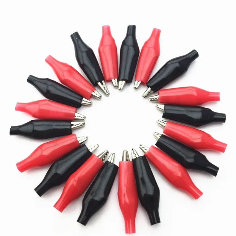 28MM Metal Alligator Clips G98 Crocodile Electrical Clamp for Testing Probe Meter with Plastic Boot 20pcs/lot alligator clips