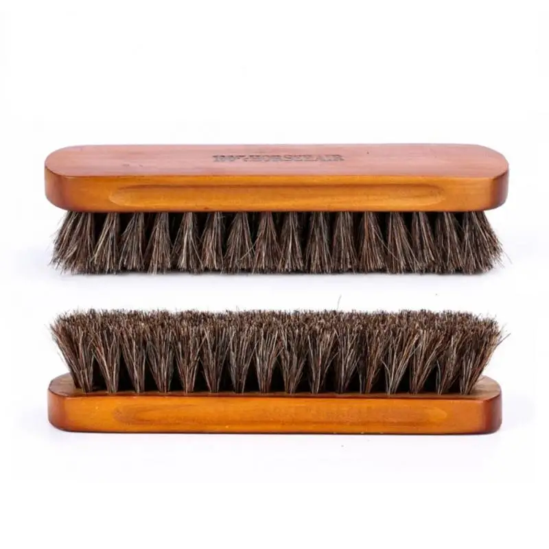 Horsehair Shoe Brush Polish Natural Leather Real Horse Hair Soft Polishing Tool Bootpolish Cleaning Brush For Suede Nubuck Boot 6