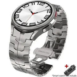 Premium Stainless Steel No - Gap Metal Link Bracelet Strap - Galaxy 6 40mm 44mm (Titanium)