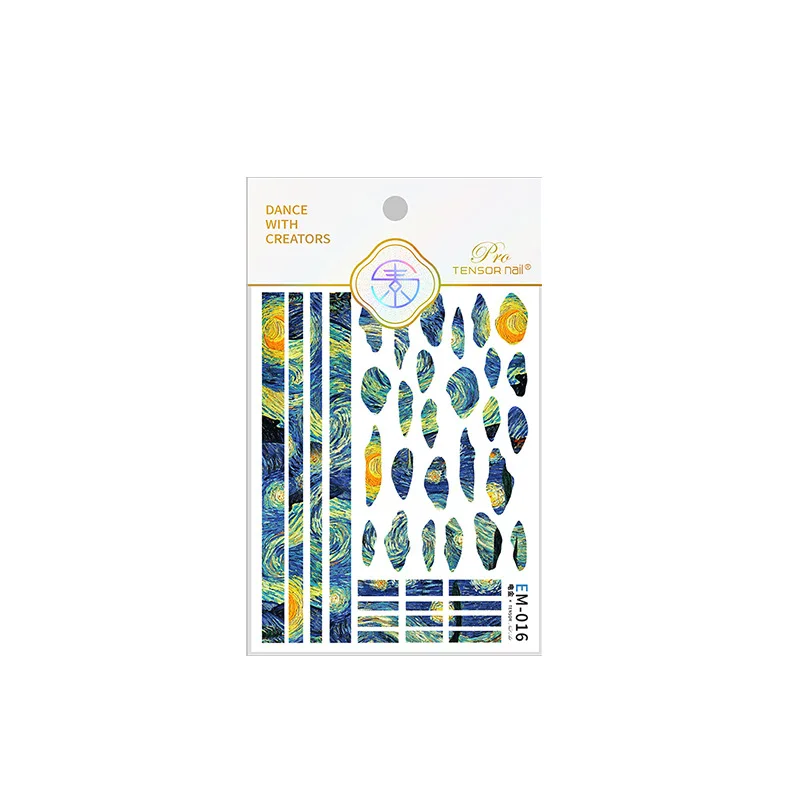 New Electroplated Metallic Luster 3D Nail Art Stickers The Starry Night Decals Silders For Nails Decoration Manicure Supplies