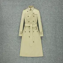 

Dust Coat Grows In The Fall Of 2021 Female over-the-knee Wind British Wind high-end Luxury Fashion Temperament Big Pop Paragraph