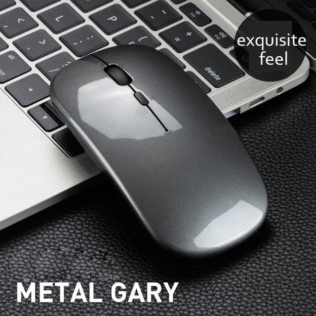 2.4GHz Wireless  + Bluetooth 5.0 Wireless Mouse For Tablet Laptop Computer Ultra Thin Wireless Mice AAA Battery Version 4