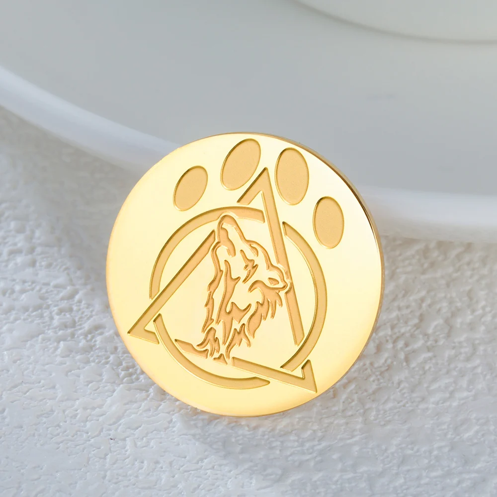Dawapara Vintage Therian Symbol Brosche Tier Wolf Totem Tier und Natur Spirituelles Amulett Edelstahl Anstecknadeln – Detail 12
