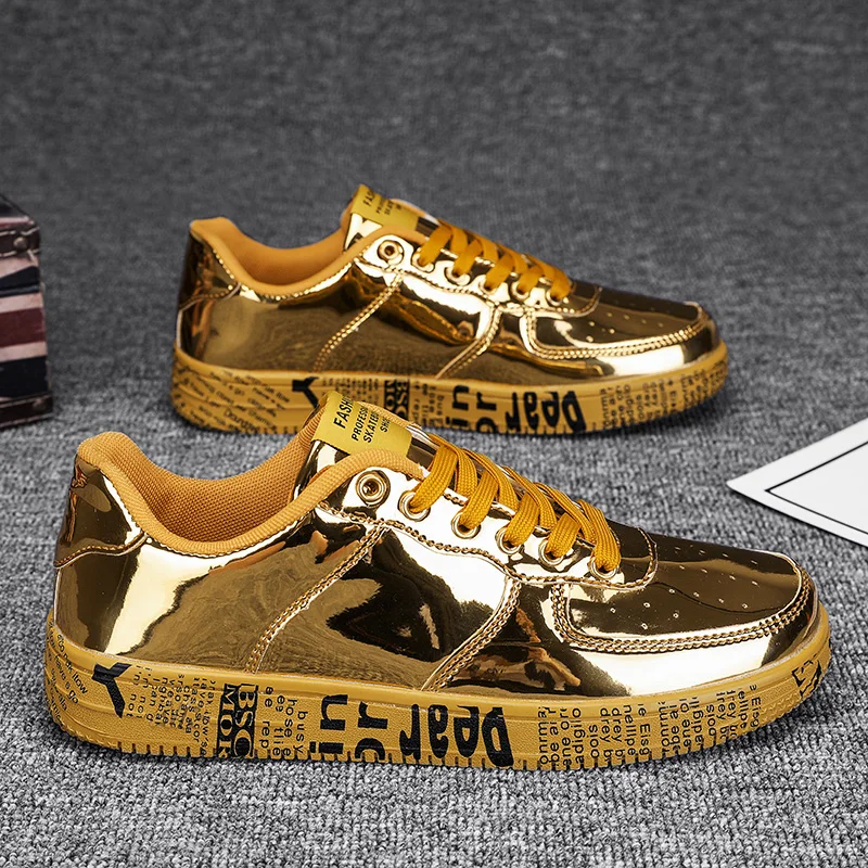 รูปสินค้า รองเท้าผ้าใบ Glitter แฟชั่น Hip-Hop ผู้ชาย สบายเท้า ดีไซน์เท่