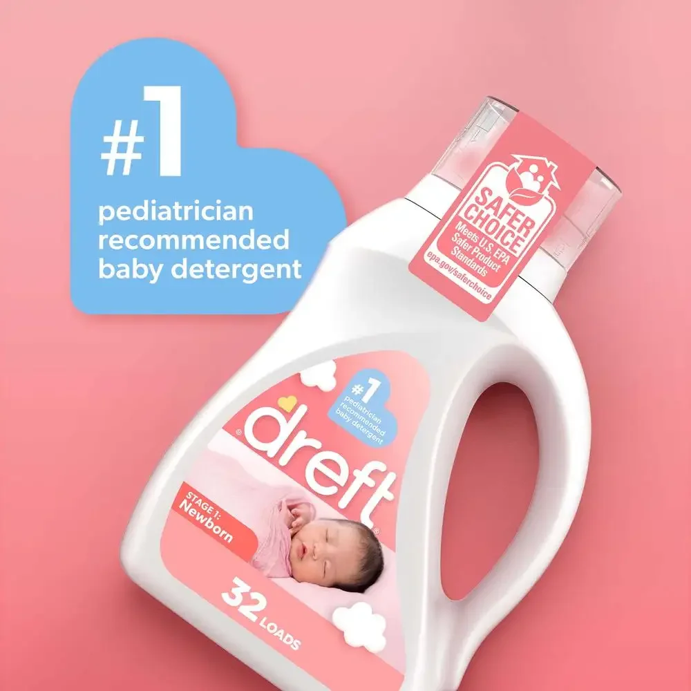 Newborn Baby Laundry Detergent Sensitive Skin Hypoallergenic 80 Loads 105 fl oz Gentle Formula Specially Formulated Pediatrician