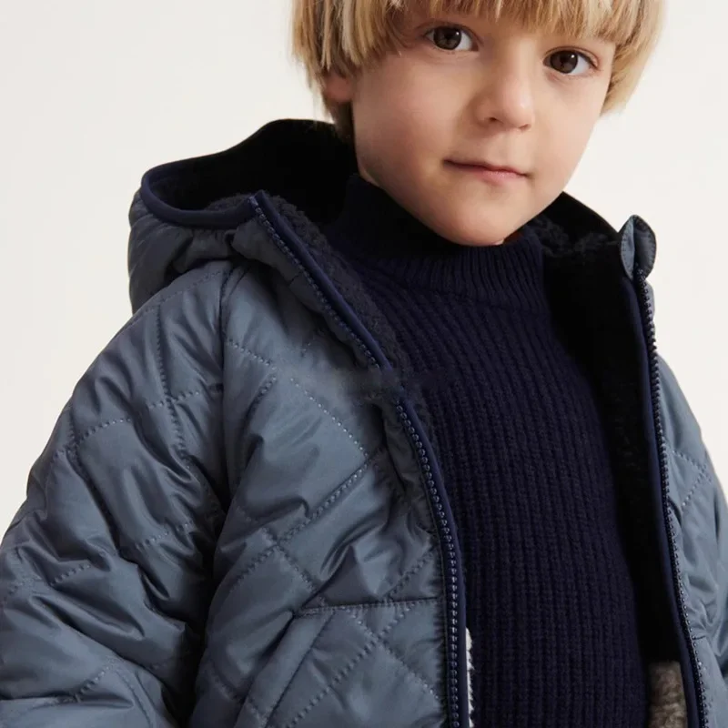 Winter down Jacket Reversible for Children Clothes Baby Boys Girls Kids Outerwear Hooded Fleece Zipper Coat Kids Fashion Casual