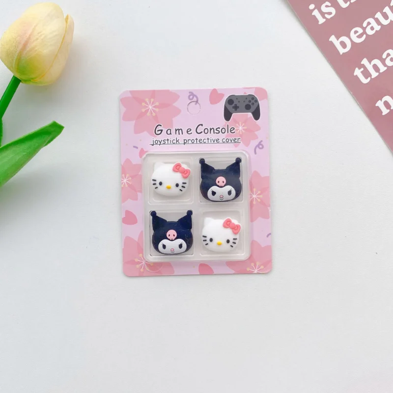 Sanrio Hello Kitty Silicone Joycon Thumb Stick Grip Cap Joystick Cover for Switch PS4/5 Joy-con Controller Thumbstick Case