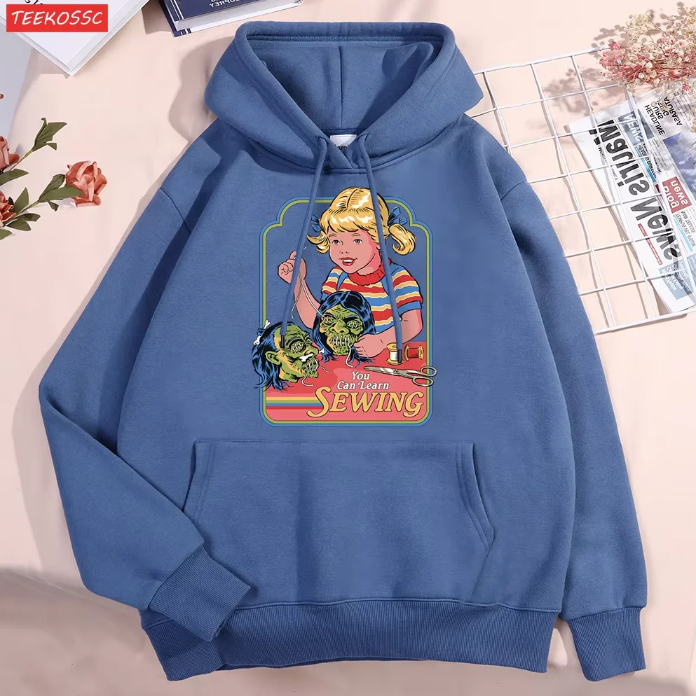 You Can Learn Sewing Men Women Hoodie Funny Harajuku Hip Hop Streetwear Fashion Oversized Loose Clothes Casual Loose Hoody Woman