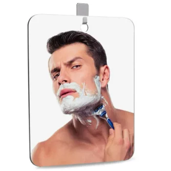 Specchio da doccia in acrilico con gancio a muro Specchio da trucco Specchio da bagno senza nebbia per uomo Rasatura Donna Trucco Vanità portatile da viaggio 1