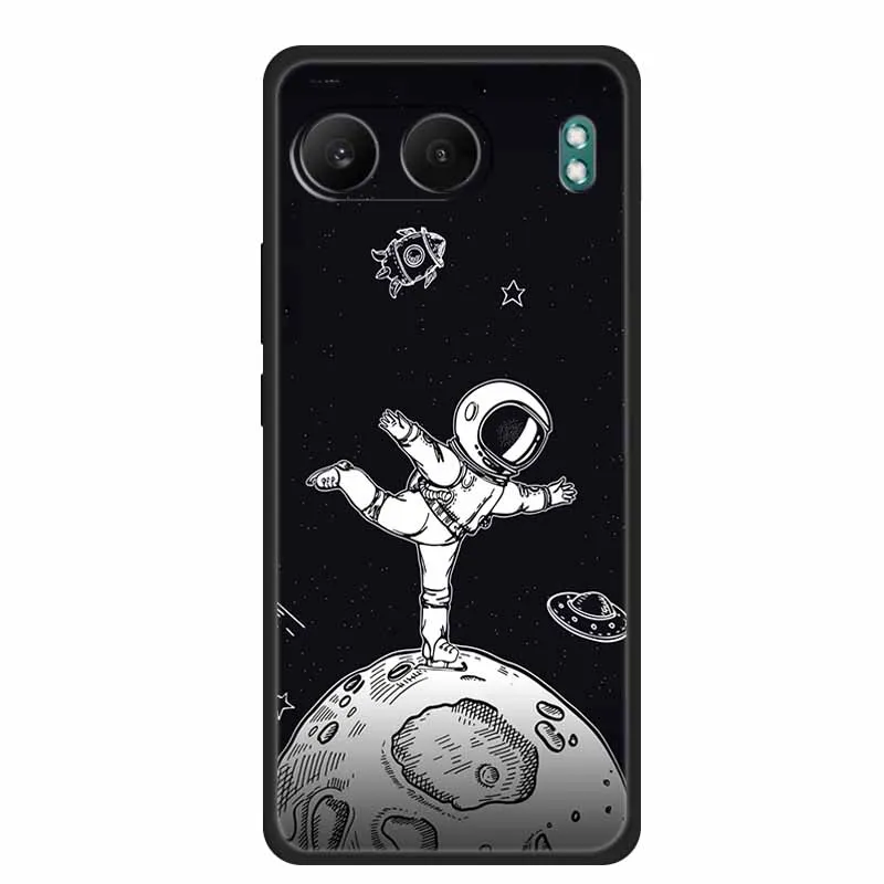 Astronaut Design Soft Silicone TPU Phone Case - Space-Themed Back Cover