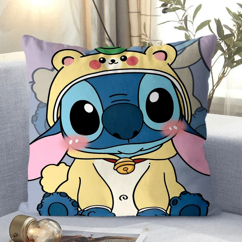 Lilo and Stitch pillowcase cartoon pillowcase living room sofa cushion cover kawaii room home decoration children gift 2