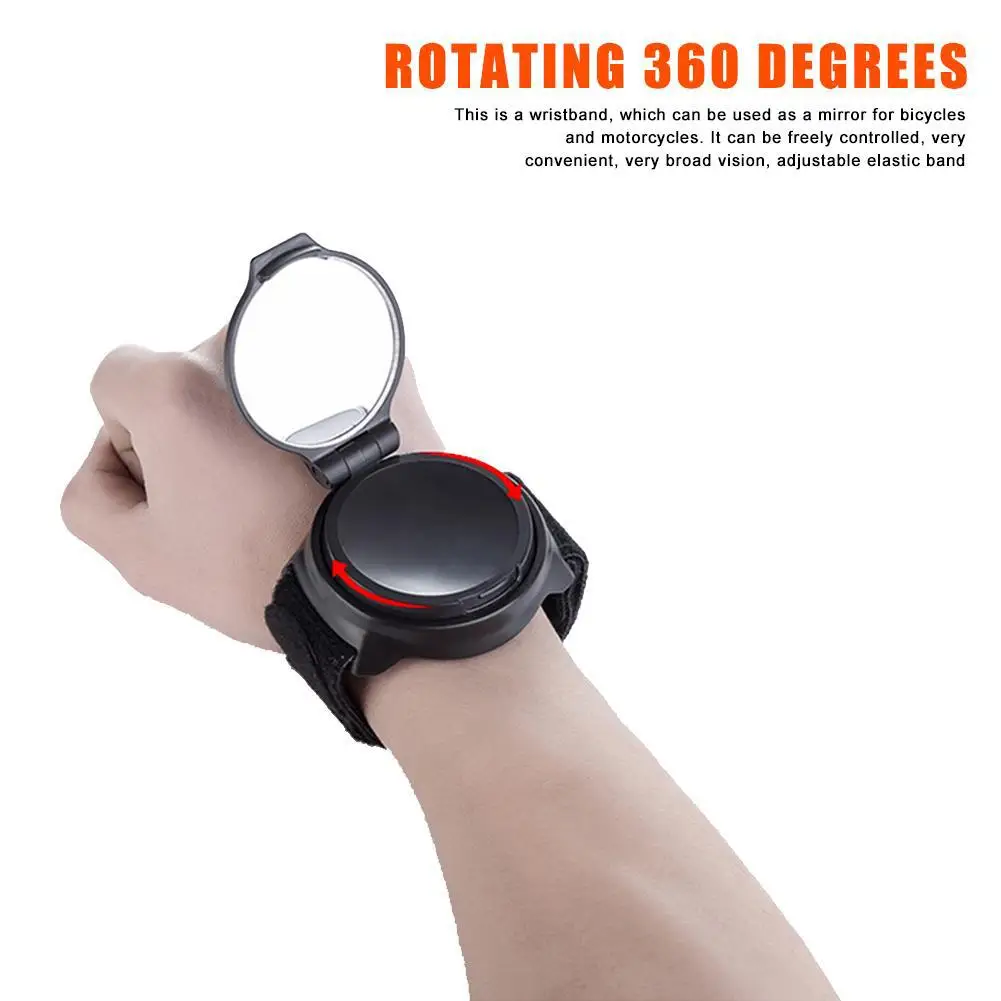 

Bicycle Wrist Rearview Mirror 360 Degree Rotate Rearview Safety Riding Arm Wrist Strap Back Rear View Bicycle Accessories