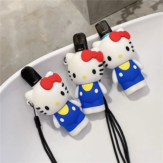 Kawaii Kt Cat Electronic Cigarette Rod Sleeve for Relx 5 Silica Gel Protective Cover Cartoon E-Cigarette Case Girl Boy Gift 1