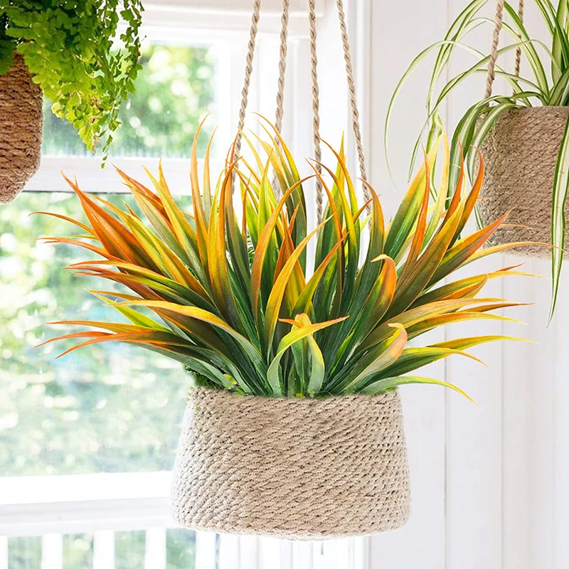 Description Picture 4 of item1 Pc 14 leaves Spring grass artificial plants for home windowsill bonsai christmas party decor wedding outdoor arch accessories