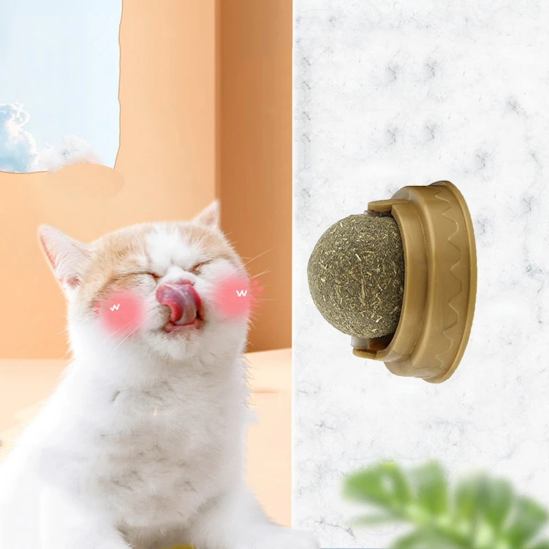 Catnip Snack Lick Candy Catnip Ball Vitamin Pudding Round Safe Cat Kitten Ragdoll Catnip Lollipop Nutrition Cat