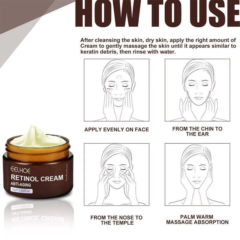 Crema facial con retinol, antiarrugas, cuidado de la piel, antiedad, reafirmante, cosmética, ácido hialurónico, hidratante y blanqueadora._voghion.com