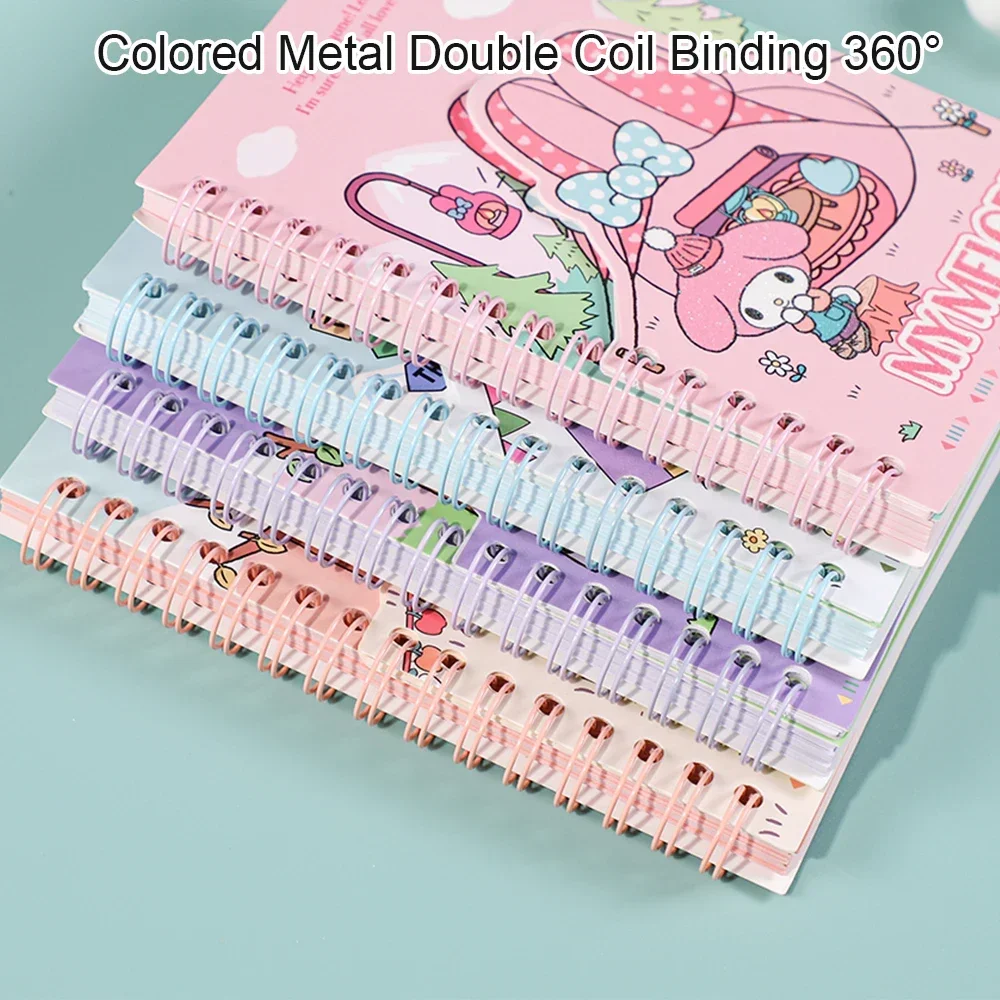 Sanrio A6 Coil Book Kuromi Mymelody Cinnamoroll Hellokitty Learning Stationery Notebook Unique Kawaii Cover Design For Students 3