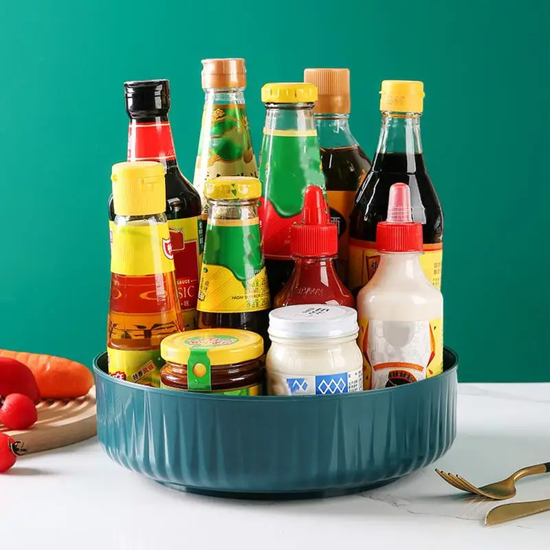 

Kitchen Turntable Organizer Condiment Storage Counter Spice Rack Multifunctional 360 Degree Rotating Pantry Spice Bottle Holders