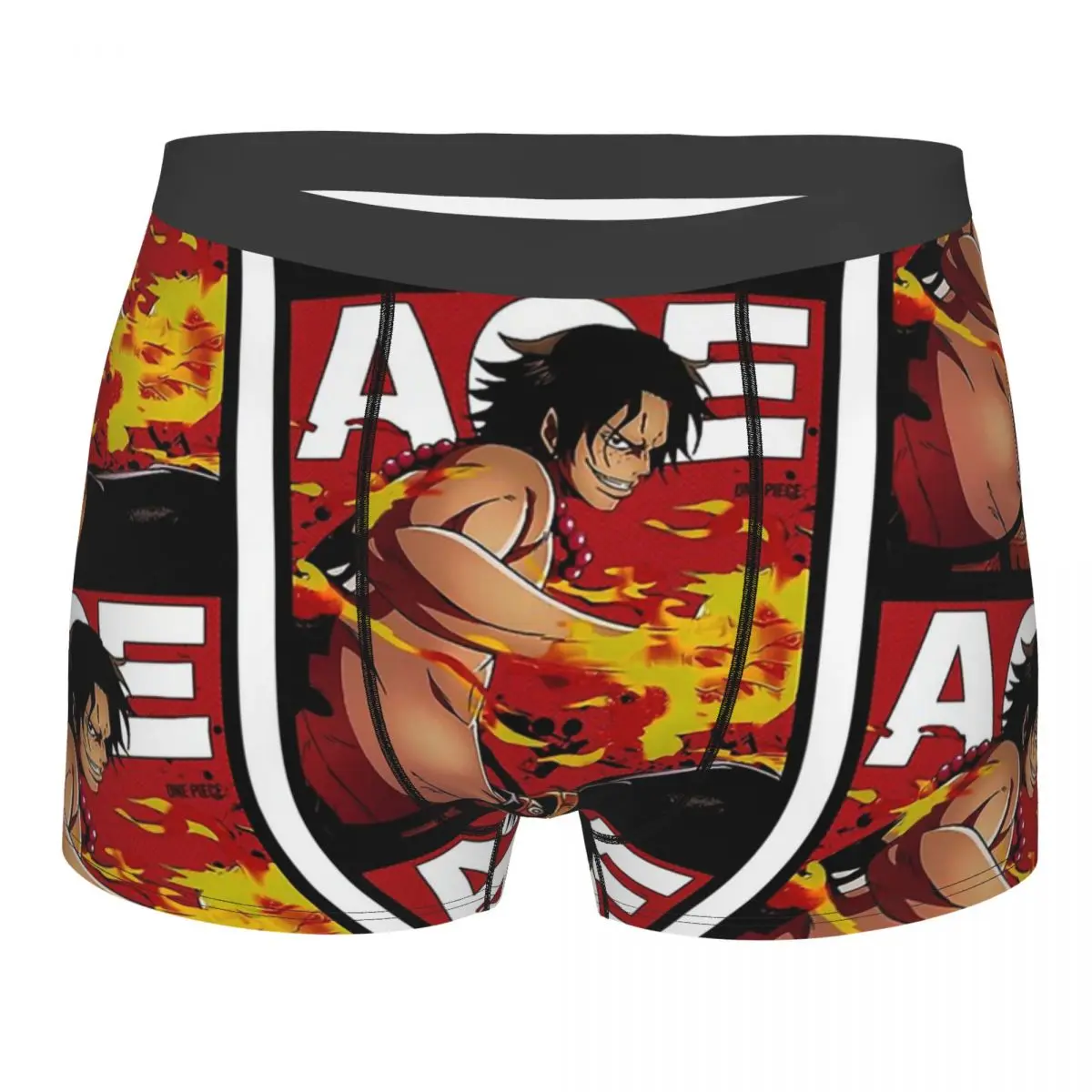 

Portgas D Ace Red Men Boxer Briefs Luffy Highly Breathable Underpants High Quality Print Shorts Gift Idea